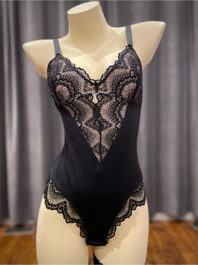 Black bodysuit shapewear teddy
